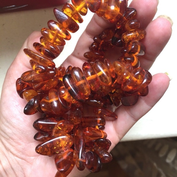 Baltic Amber Vtg BUTTERSCOTCH EGG YOLK Necklace - Picture 1 of 6